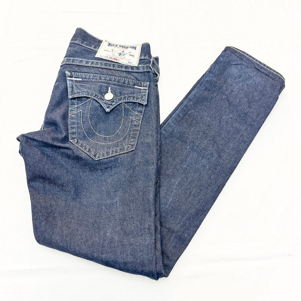 True Religion Skinny Dark Wash Denim Jeans with Flaps Size 29 - Picture 8 of 8